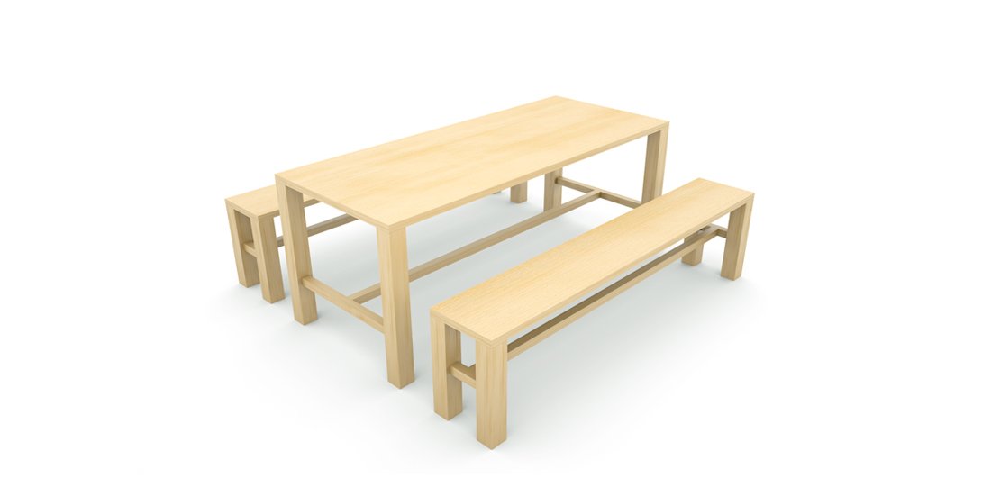Citrus Seating Bob Wooden Table and Bench Seating