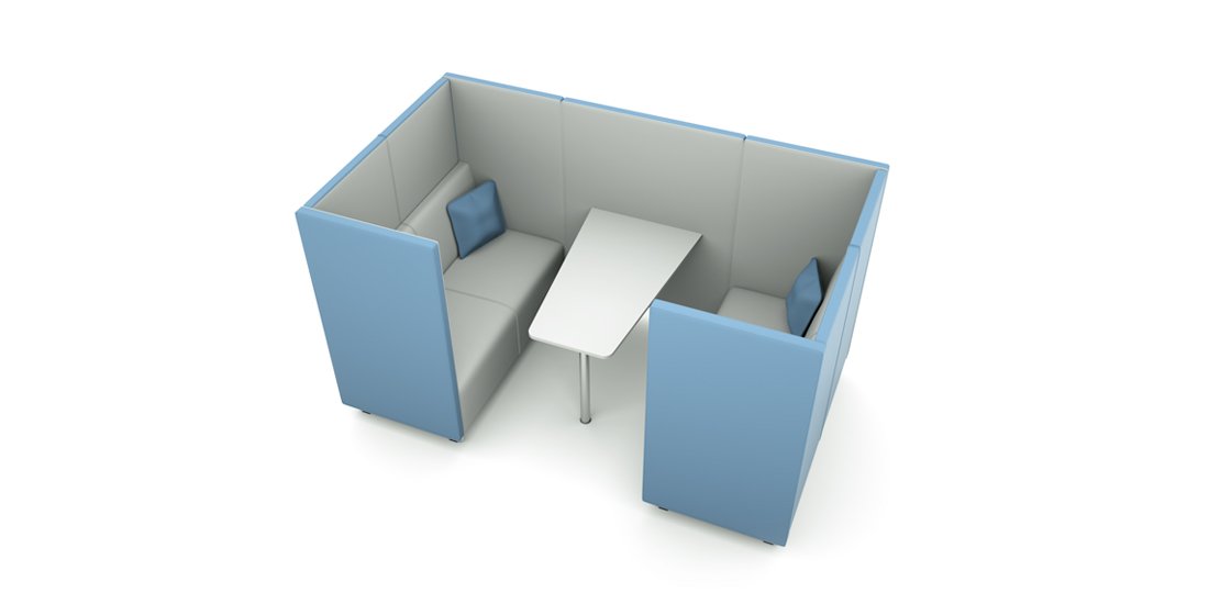 Citrus Seating Daisy Office Booth with Workspace Table